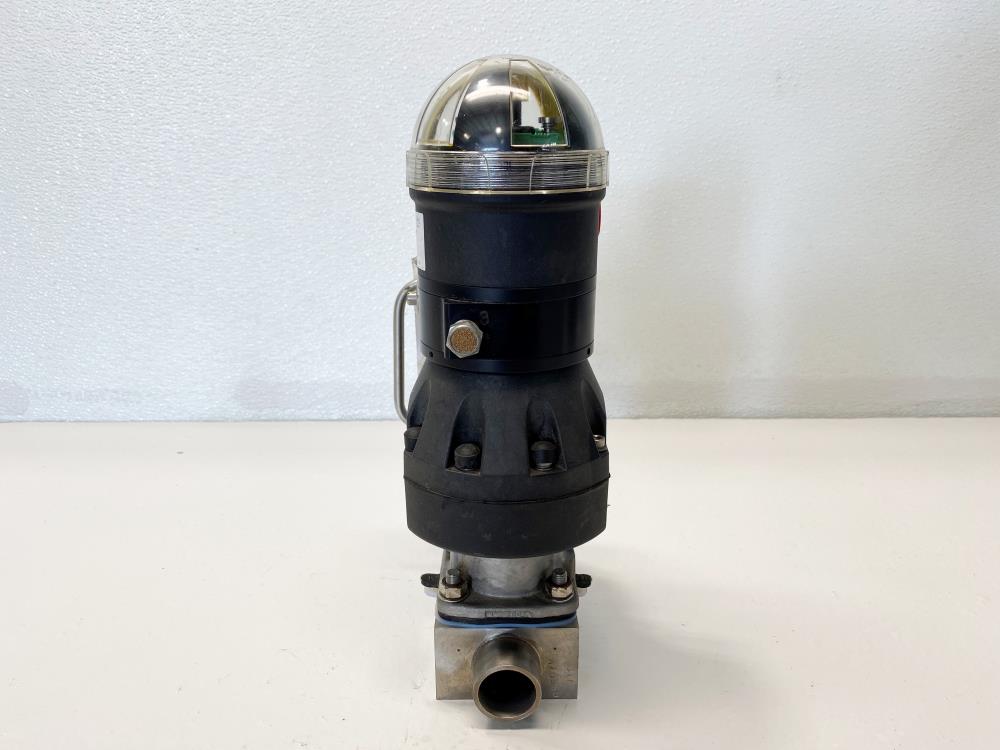 ITT Pure-Flo 1" Butt-Weld Stainless Sanitary Diaphragm Valve w/ B209 Actuator